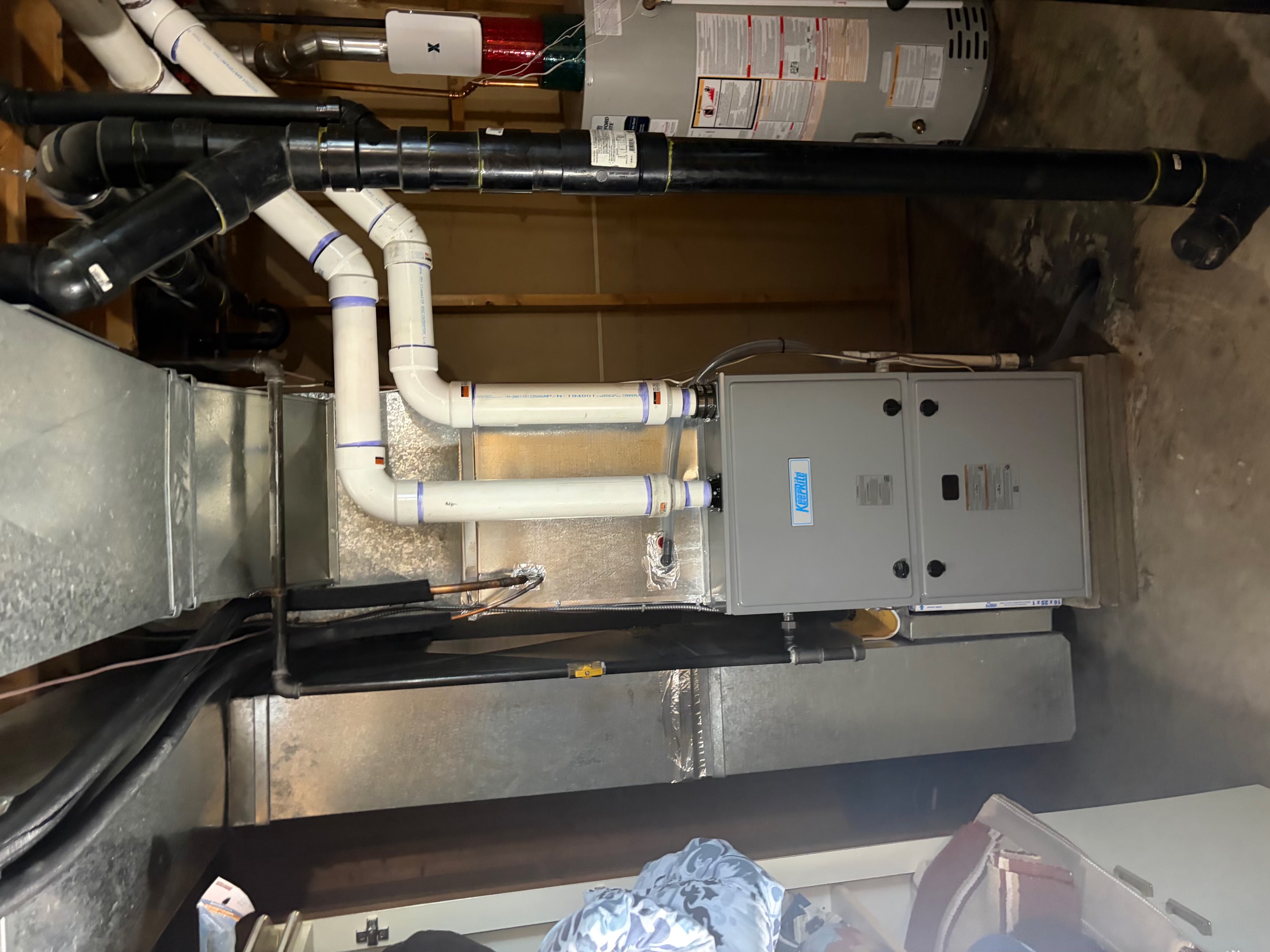 Completed high-efficiency KeepRite furnace installation by Chief Mountain Plumbing and Heating in Cardston, AB